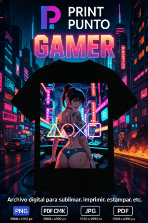 Andromeda  Queen – Neon Gamers Edition 4 | Diseño digital exclusivo para sublimar, estampar e imprimir en múltiples superficies | PNG + JPG + PDF RGB + PDF CMYK