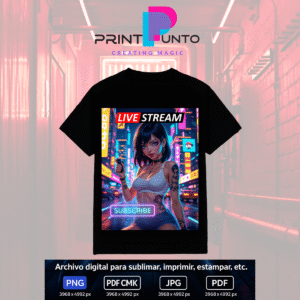 Aeris Queen – Neon Gamers Edition 32 Diseño digital exclusivo para sublimar, estampar e imprimir en múltiples superficies | PNG + JPG + PDF RGB + PDF CMYK