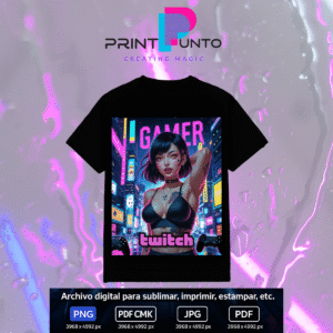 Cassia Queen – Neon Gamers Edition 27 Diseño digital exclusivo para sublimar, estampar e imprimir en múltiples superficies | PNG + JPG + PDF RGB + PDF CMYK