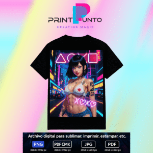 Eclipse Queen – Neon Gamers Edition 18 Diseño digital exclusivo para sublimar, estampar e imprimir en múltiples superficies | PNG + JPG + PDF RGB + PDF CMYK