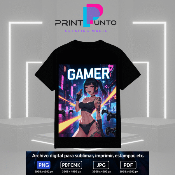 Galadria Queen – Neon Gamers Edition 28 Diseño digital exclusivo para sublimar, estampar e imprimir en múltiples superficies | PNG + JPG + PDF RGB + PDF CMYK