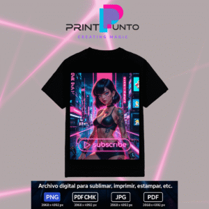 Nixie Queen – Neon Gamers Edition 29 Diseño digital exclusivo para sublimar, estampar e imprimir en múltiples superficies | PNG + JPG + PDF RGB + PDF CMYK