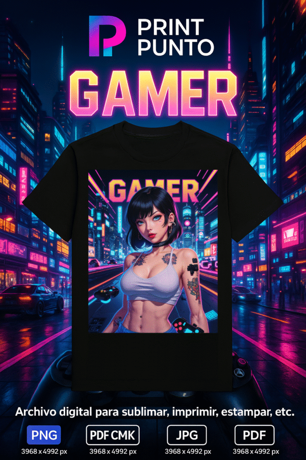 Nova Queen – Neon Gamers Edition 2 | Diseño digital exclusivo para sublimar, estampar e imprimir en múltiples superficies | PNG + JPG + PDF RGB + PDF CMYK