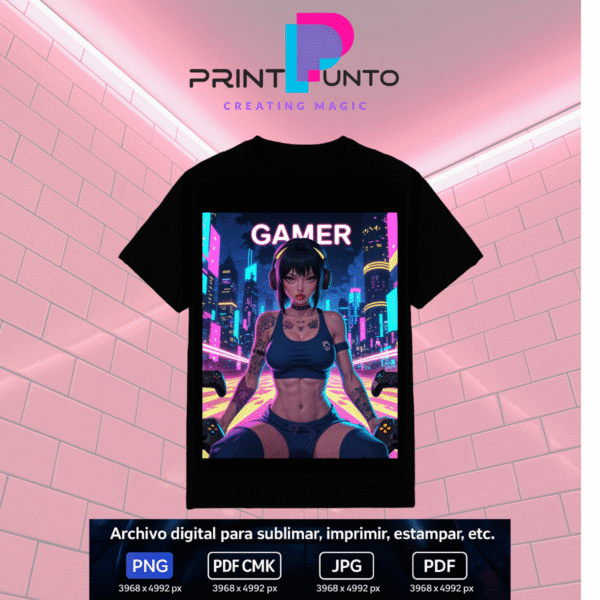 Spectra Queen – Neon Gamers Edition 31 Diseño digital exclusivo para sublimar, estampar e imprimir en múltiples superficies | PNG + JPG + PDF RGB + PDF CMYK
