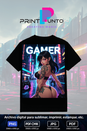 Vortexa Queen – Neon Gamers Edition 12 Diseño digital exclusivo para sublimar, estampar e imprimir en múltiples superficies | PNG + JPG + PDF RGB + PDF CMYK