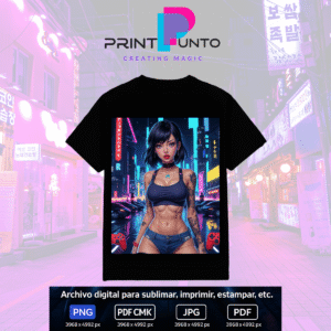 Zinnia Queen – Neon Gamers Edition 37 Diseño digital exclusivo para sublimar, estampar e imprimir en múltiples superficies | PNG + JPG + PDF RGB + PDF CMYK